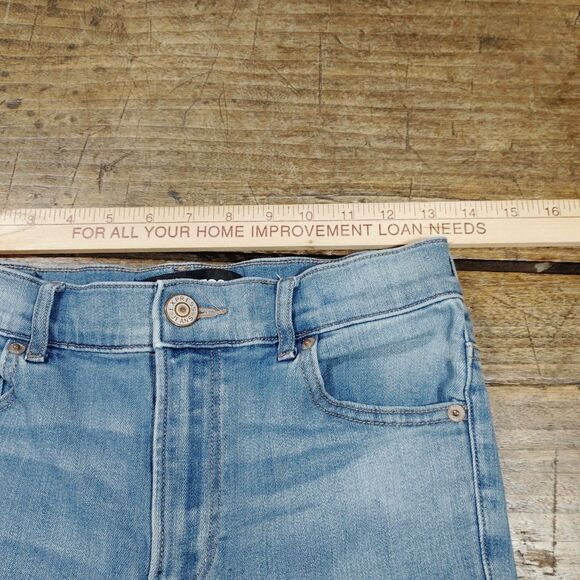 Express 2R Jeans Blue Denim Floral Embroidery Festival Boho High Leggings - Picture 9 of 11